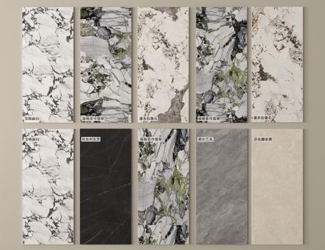 现代大理石纹理护墙板 奢石 岩板 大理石 宝格丽su模型