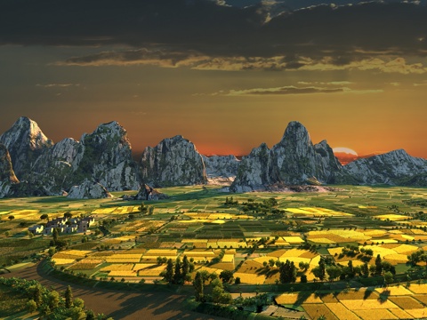  现代农田3d模型 