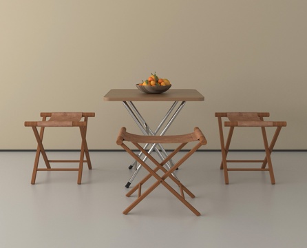 现代折叠桌椅 休闲桌椅su模型