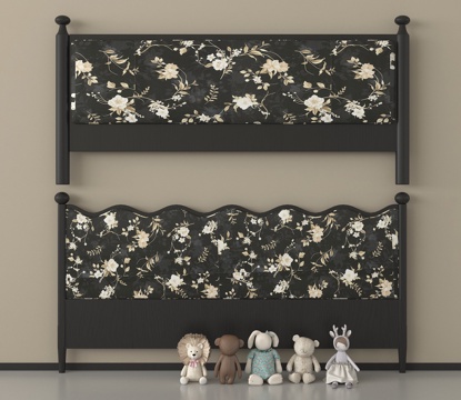 法式床品 床头su模型