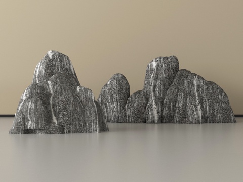  中式假山石头 景观石头 庭院小品 室内景观3d模型 