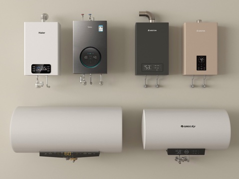 现代热水器 燃气热水器 电热水器su模型
