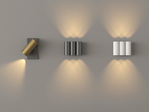 现代壁灯 金属壁灯 氛围灯su模型