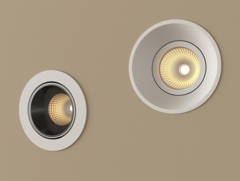 现代筒灯射灯 嵌入式筒灯射灯 牛角灯su模型