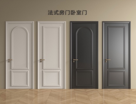 法式单开门 平开门 卧室门su模型