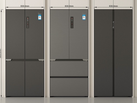 现代冰箱 智能冰箱 对开门冰箱 四门冰箱su模型