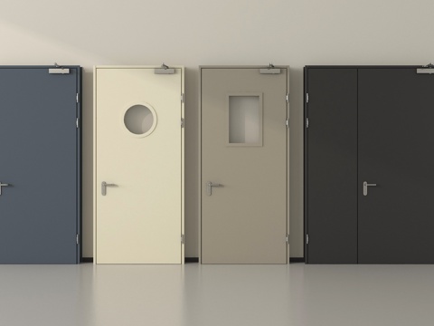 现代消防门 防火门su模型