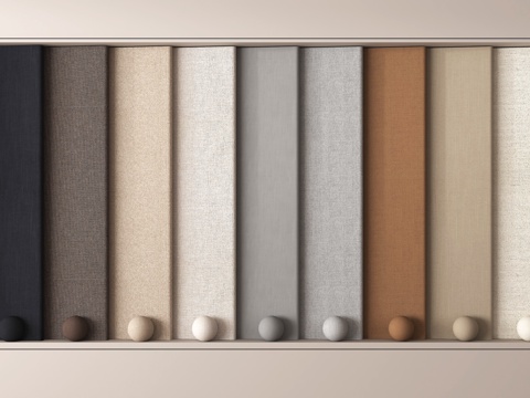 现代墙布 护墙板 布料 墙饰面su模型