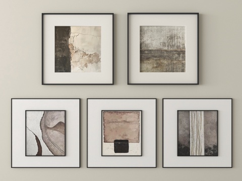 现代挂画 装饰挂画su模型