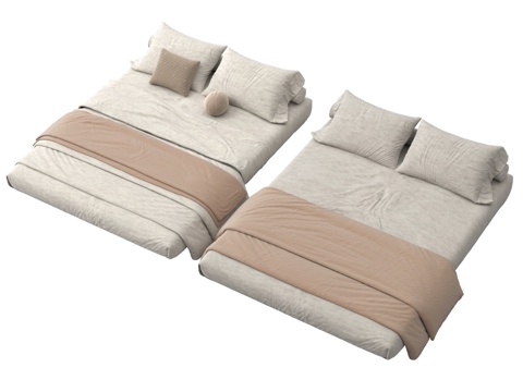  现代床垫 榻榻米床垫 床品3d模型 