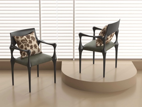 法式餐椅 单椅 休闲椅su模型