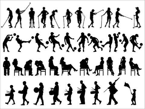 人物场景剪影cad施工图