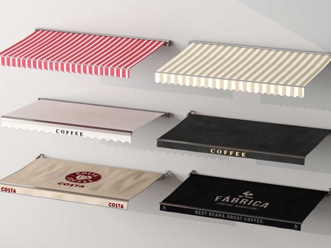  现代遮阳棚 伸缩遮雨棚 雨棚3d模型 