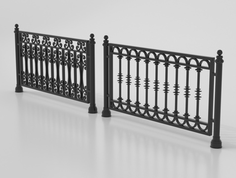 现代围栏 护栏 铁艺栏杆 扶手su模型