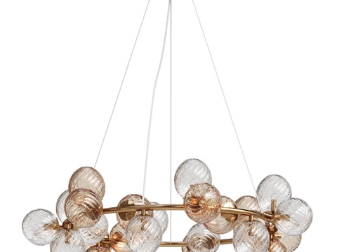  意式轻奢玻璃吊灯 多头吊灯 艺术吊灯 餐厅吊灯3d模型 