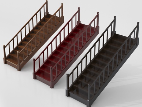 现代楼梯 铁艺楼梯 工业风楼梯su模型