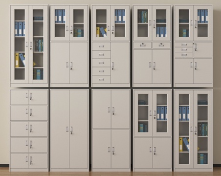 现代文件柜 档案柜 资料柜 铁皮柜 办公用品su模型