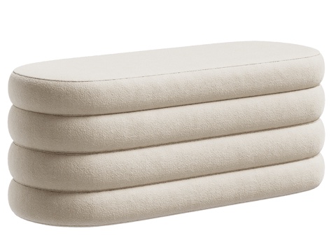  现代奶油风布艺沙发凳3d模型 