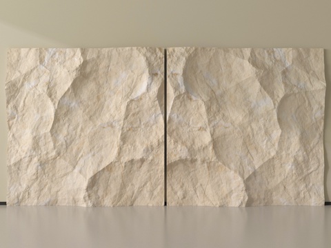 现代石材 毛石墙 石材背景墙su模型