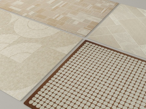 现代地毯组合 方形地毯su模型