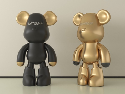 现代暴力熊雕塑装饰摆件su模型