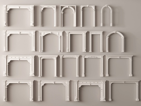 欧式大门 欧式门套 拱门su模型