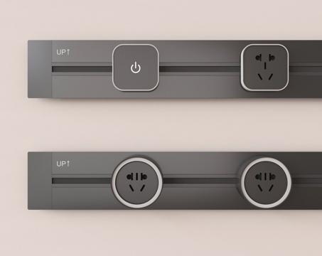 现代开关插座 轨道插座su模型