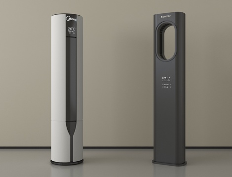 现代空调 立式空调su模型