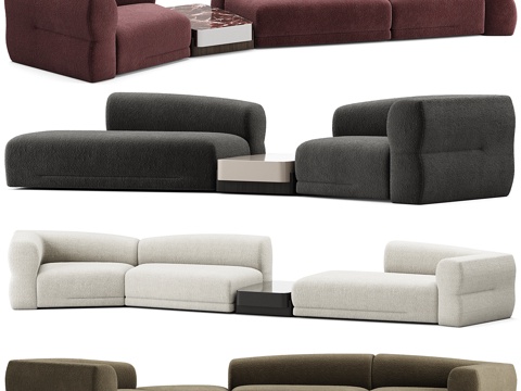  现代意式 Molteni&amp;C Emile 布艺组合沙发3d模型 