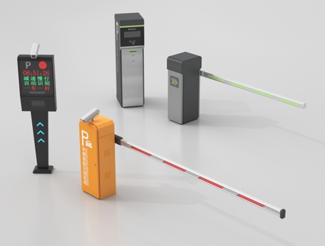  现代道闸 停车感应升降杆  停车收费杆3d模型 