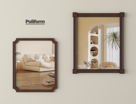 中古风镜子 化妆镜 浴室镜 装饰镜 壁挂镜su模型