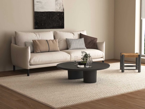 现代双人沙发su模型