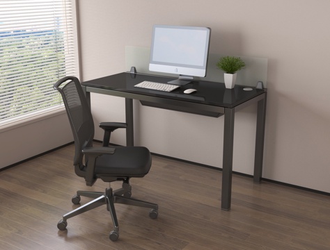 现代书桌椅组合 电脑桌椅 休闲桌椅su模型