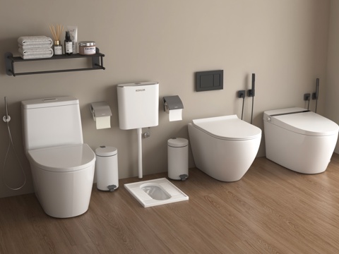 现代马桶 智能马桶 坐便器su模型