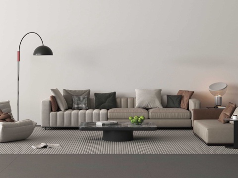 现代沙发组合 沙发茶几 多人沙发 单人沙发 办公沙发su模型