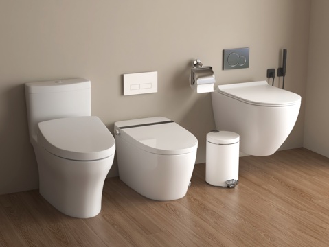 现代马桶 智能马桶 坐便器su模型