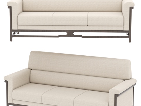 现代三人沙发 接待沙发 休闲沙发 等候沙发 办公沙发 皮质沙su模型