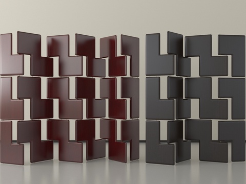 现代隔断 隔断  玄关屏风隔断su模型