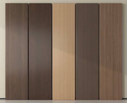 现代木饰面 木饰面护墙板 木饰面背景墙su模型