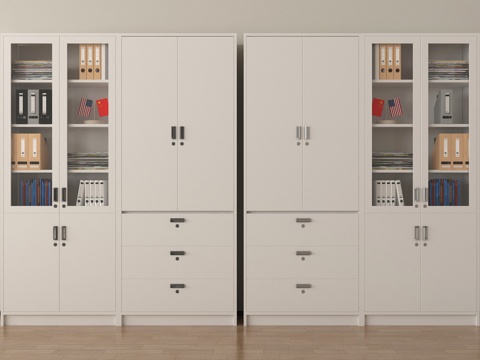 现代文件柜 档案柜 资料柜 铁皮柜 办公用品su模型