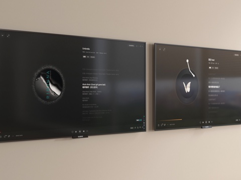  现代智能电视 液晶电视 壁挂电视3d模型 