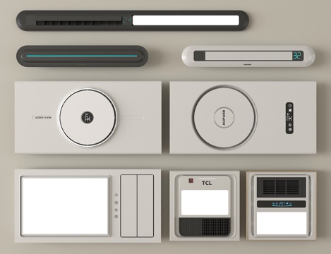 现代浴霸 集成式浴霸 线型浴霸 排风扇su模型