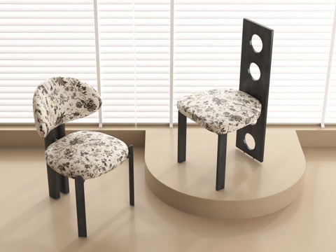 法式餐椅 单椅 休闲椅su模型