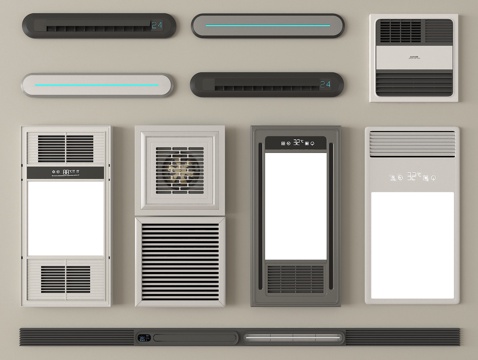 现代浴霸 集成式浴霸 线型浴霸 排风扇su模型