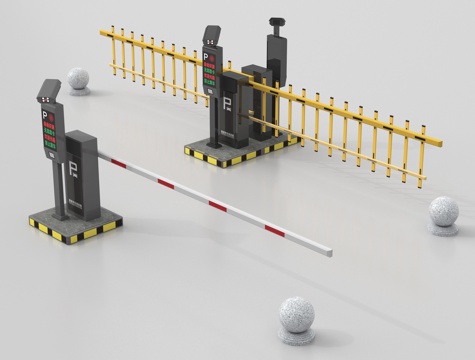  现代闸门 闸机 停车收费杆 升降杆3d模型 