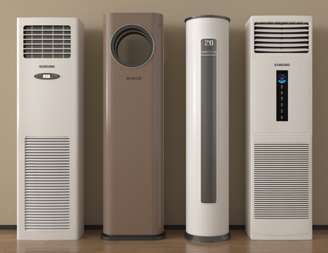 现代空调 立式空调su模型