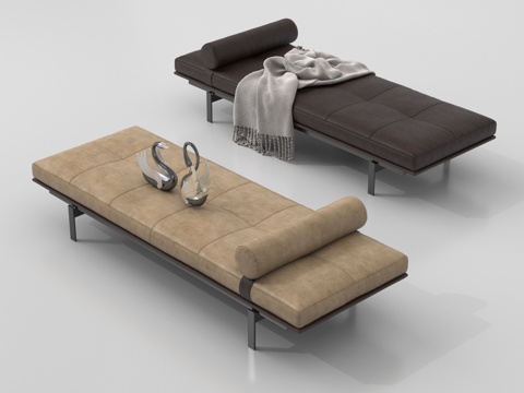 现代沙发凳 床尾凳su模型