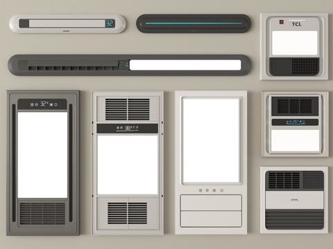 现代浴霸 集成式浴霸 线型浴霸 排风扇su模型