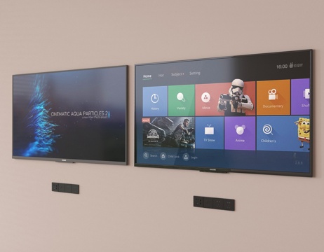  现代智能电视 液晶电视 壁挂电视3d模型 