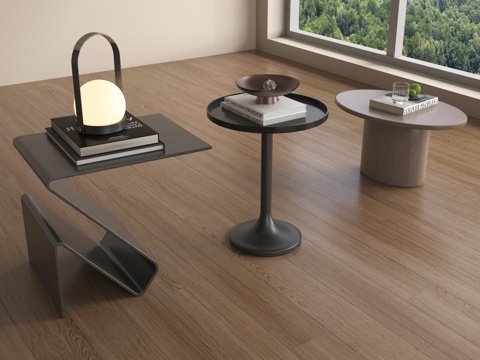 现代边几组合 角几 异形边几su模型